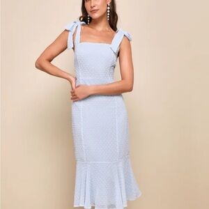 Lulus Elegant Light Blue Sleeveless Dress